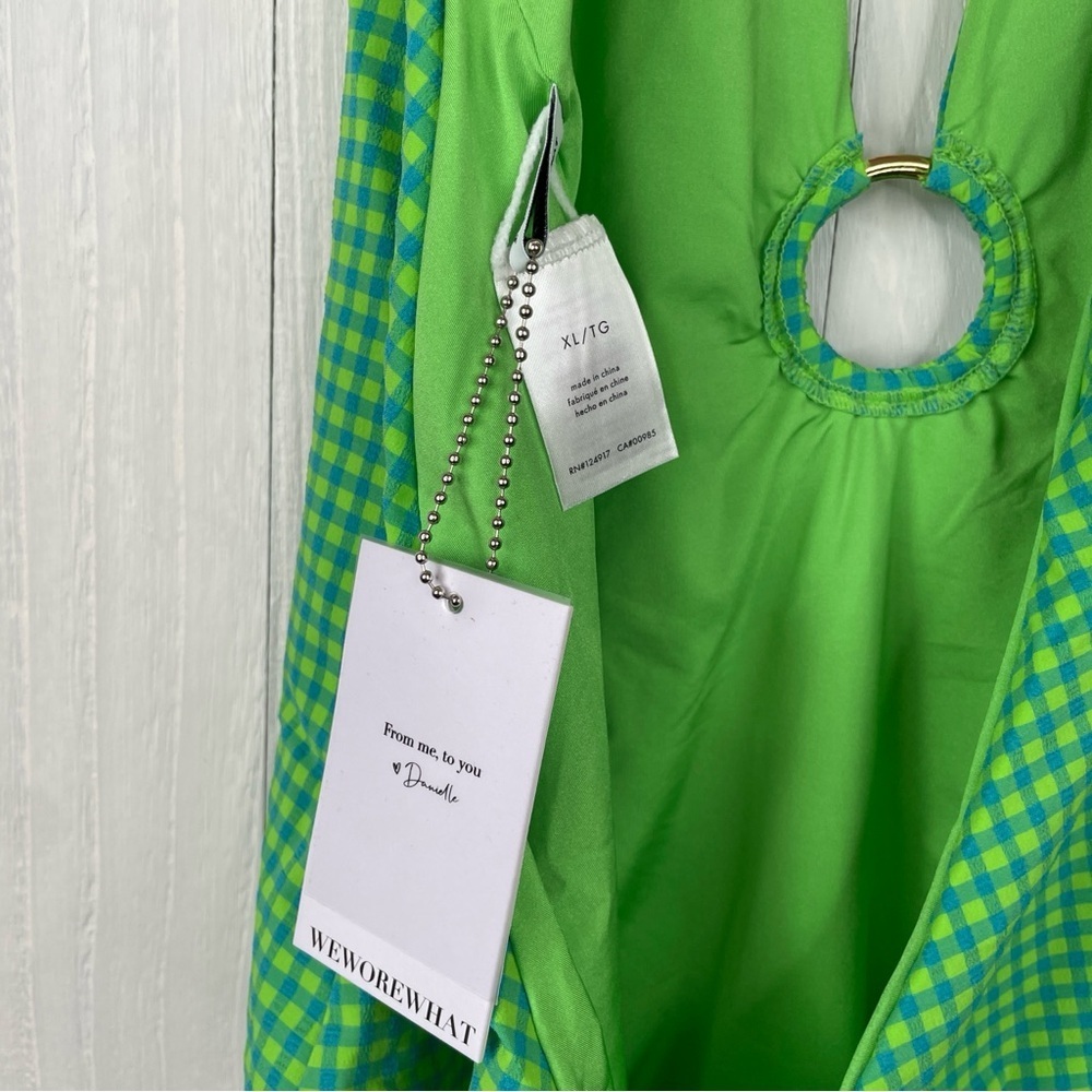 WeWoreWhat Collar Racerback One-Piece in Neon Green - Picture 8 of 9